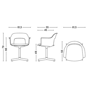 Sillón Layout 233 asiento tapizado Hay