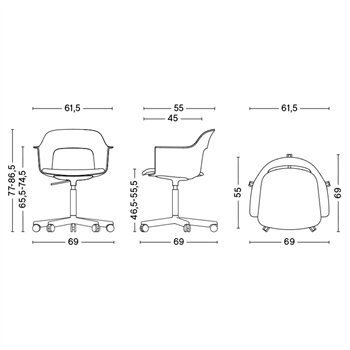 Sillón Layout 243 asiento tapizado Hay