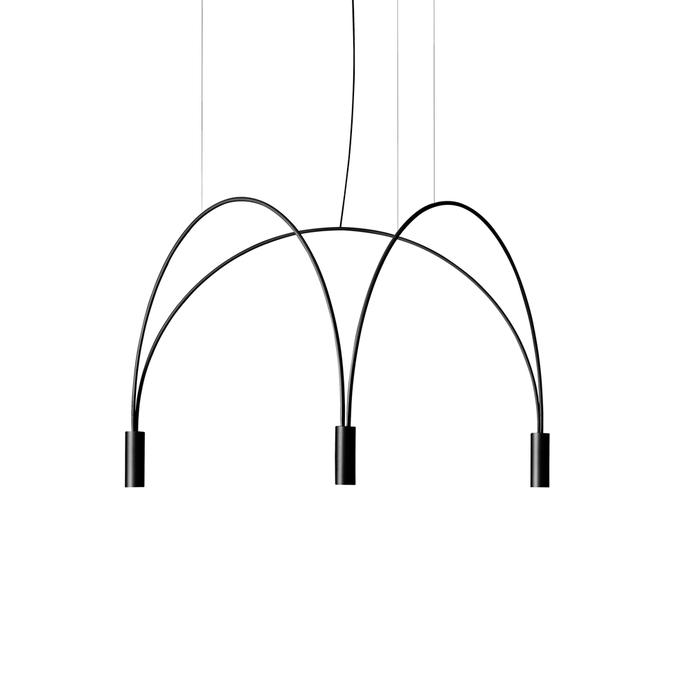 Lámpara suspensión Volta 3 luces Estiluz - negro 3566