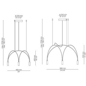 Lámpara suspensión Volta 3 luces Estiluz