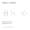 Croquis de medidas Danske C1 Extendo - 40 x 44 x 78 cm