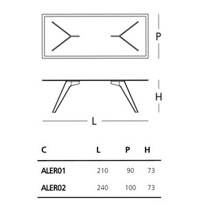 Mesa rectangular Alister de Glas Italia. Mesas cristal.