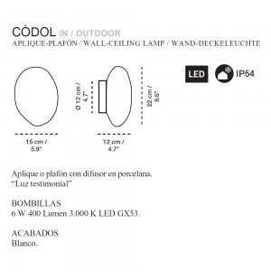 Aplique/Plafón exterior Códol de Carpyen.