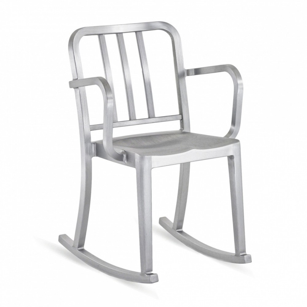 Mecedora brazos Heritage de Emeco. Mecedora aluminio