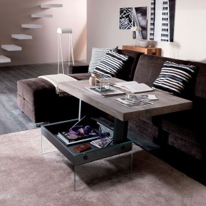Mesa elevable Bellagio de Ozzio. Mobiliario de diseño. Mesas de centro.