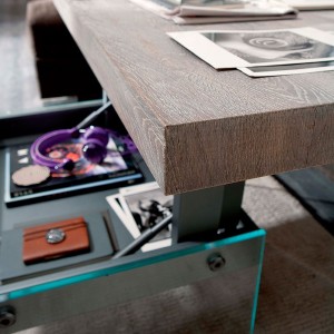 Mesa elevable Bellagio de Ozzio. Mobiliario de diseño. Mesas de centro.