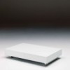 Mesa transformable Box de Ozzio design. Mesa auxiliar de marmol y cristal