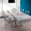 Mesa transformable Box de Ozzio design. Mesa auxiliar de marmol y cristal