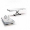 Mesa transformable Box de Ozzio design. Mesa auxiliar de marmol y cristal