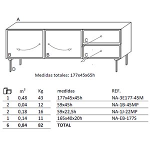 Mueble salón Nara 4 de Arlex. Muebles de diseño.