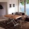 Mesa transformable Newood de Ozzio design. Sillas y mesas transformables.