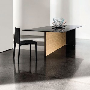 Mesa Regolo rectangular cristal de Sovet Italia. Mesas con sobre de cristal.  