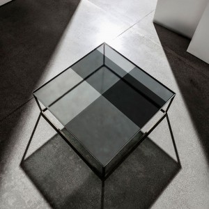 Mesa de centro Quadro cristal de Sovet. Mesas de centro moderna con sobre espejado.