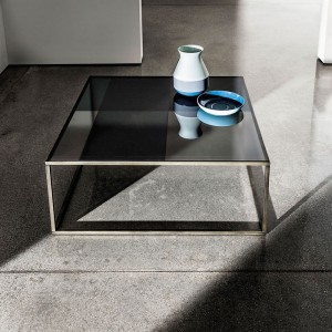 Mesa de centro Quadro cristal de Sovet. Mesas de centro moderna con sobre espejado.