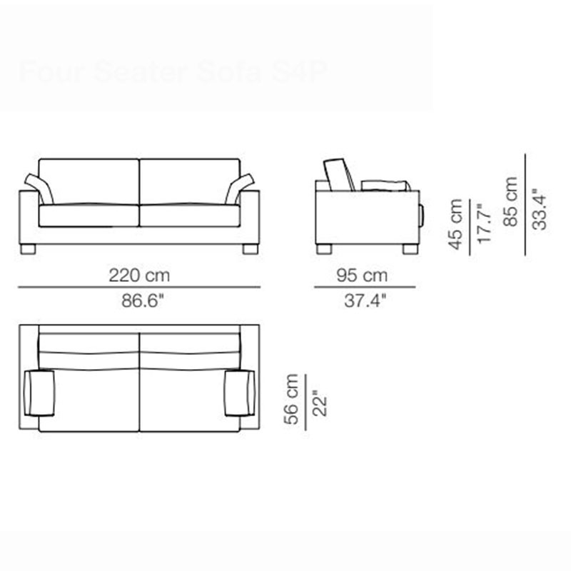 Sofá Oberon respaldo reclinable, diseño de